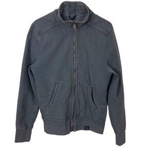 American Giant Moto Full Zip Sweatshirt Jacket Mens Small Gray Heavy Cotton